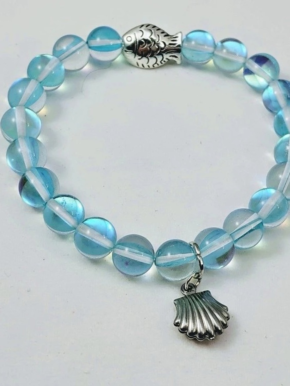 Blue Beaded Sea-Themed Bracelet